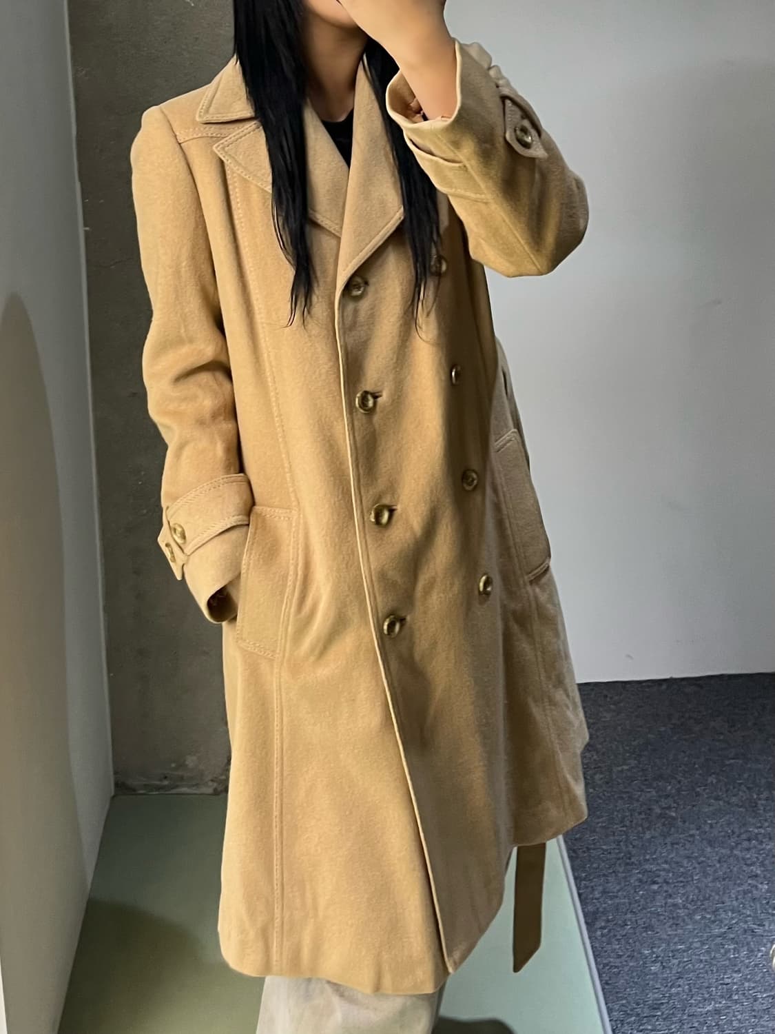 버버리 90's 카멜 헤어 울 코트 상품이미지2