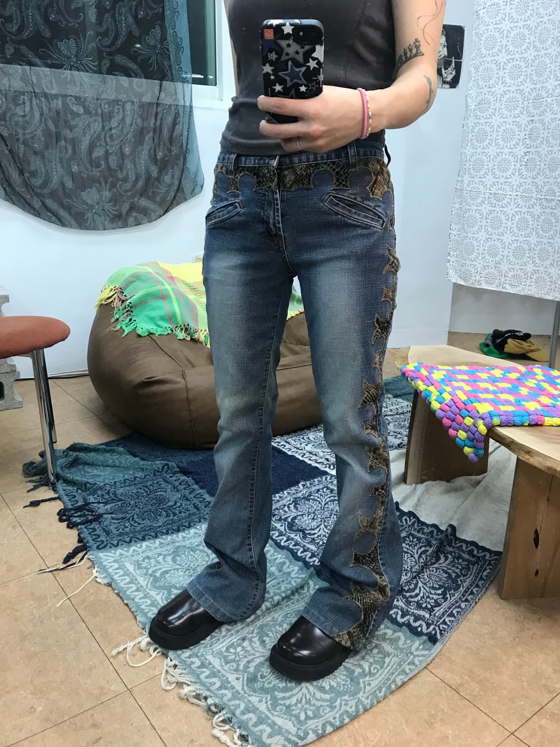 빈티지 여성 디테일 부츠컷 데님팬츠 상품이미지1