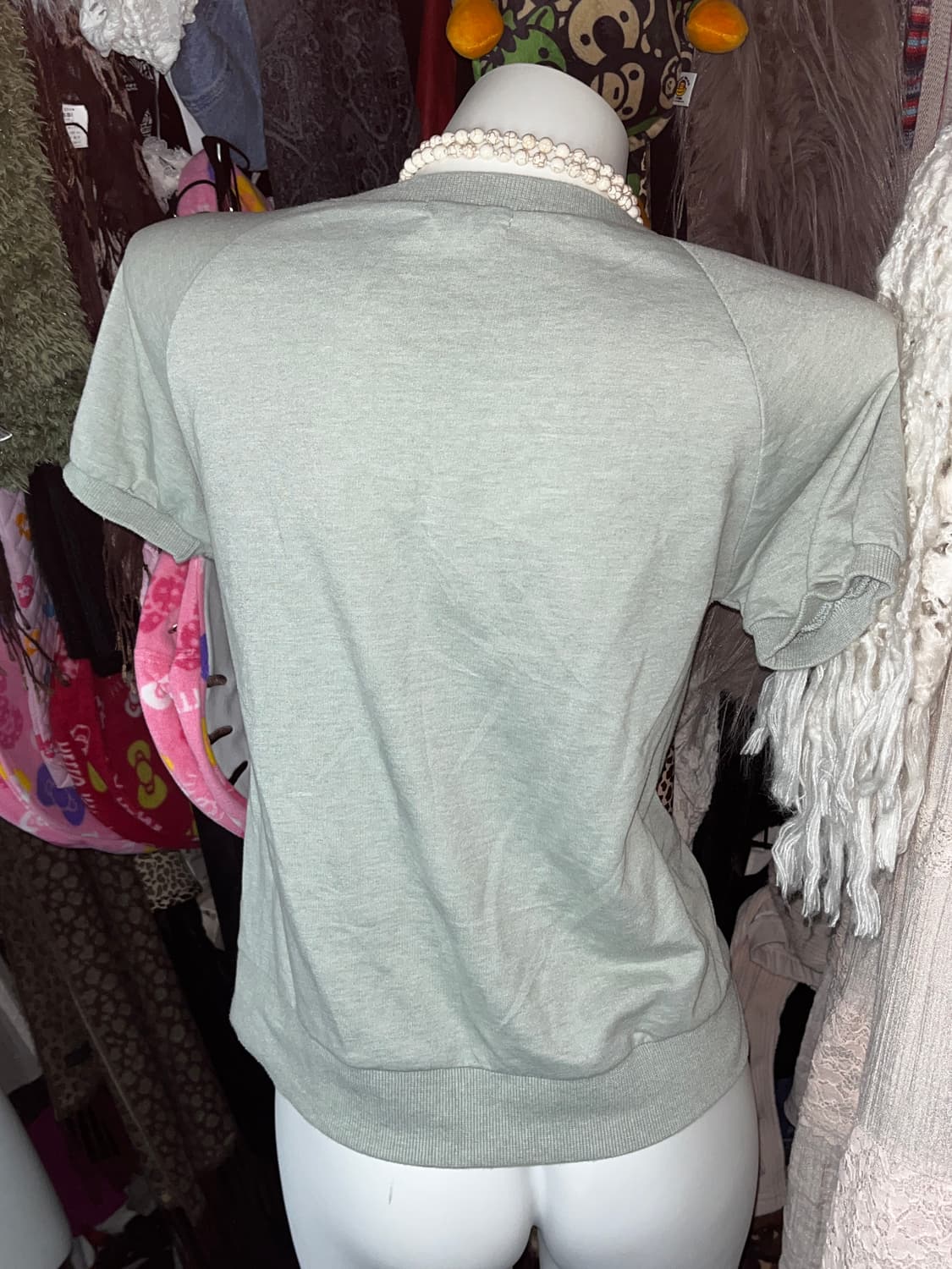 y2k 멜란지 민트 퍼프탑 상품이미지2