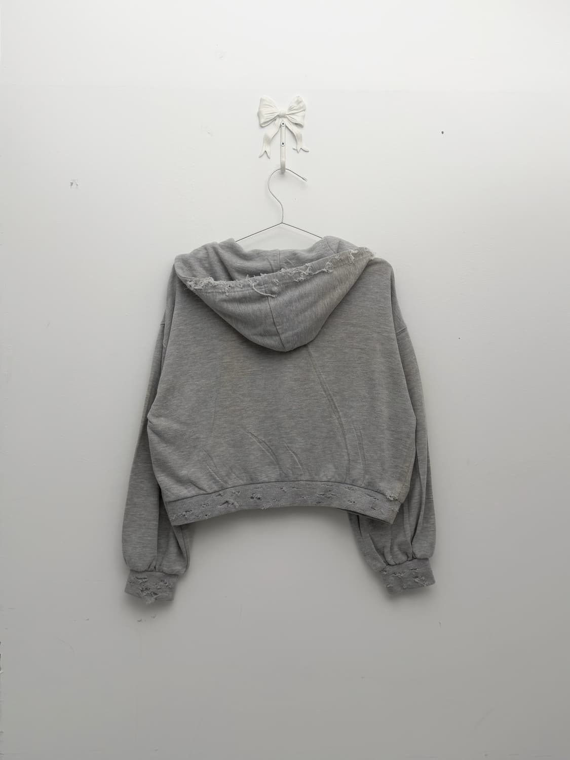 우먼 프린팅 디스트레스 크롭 후디 상품이미지6