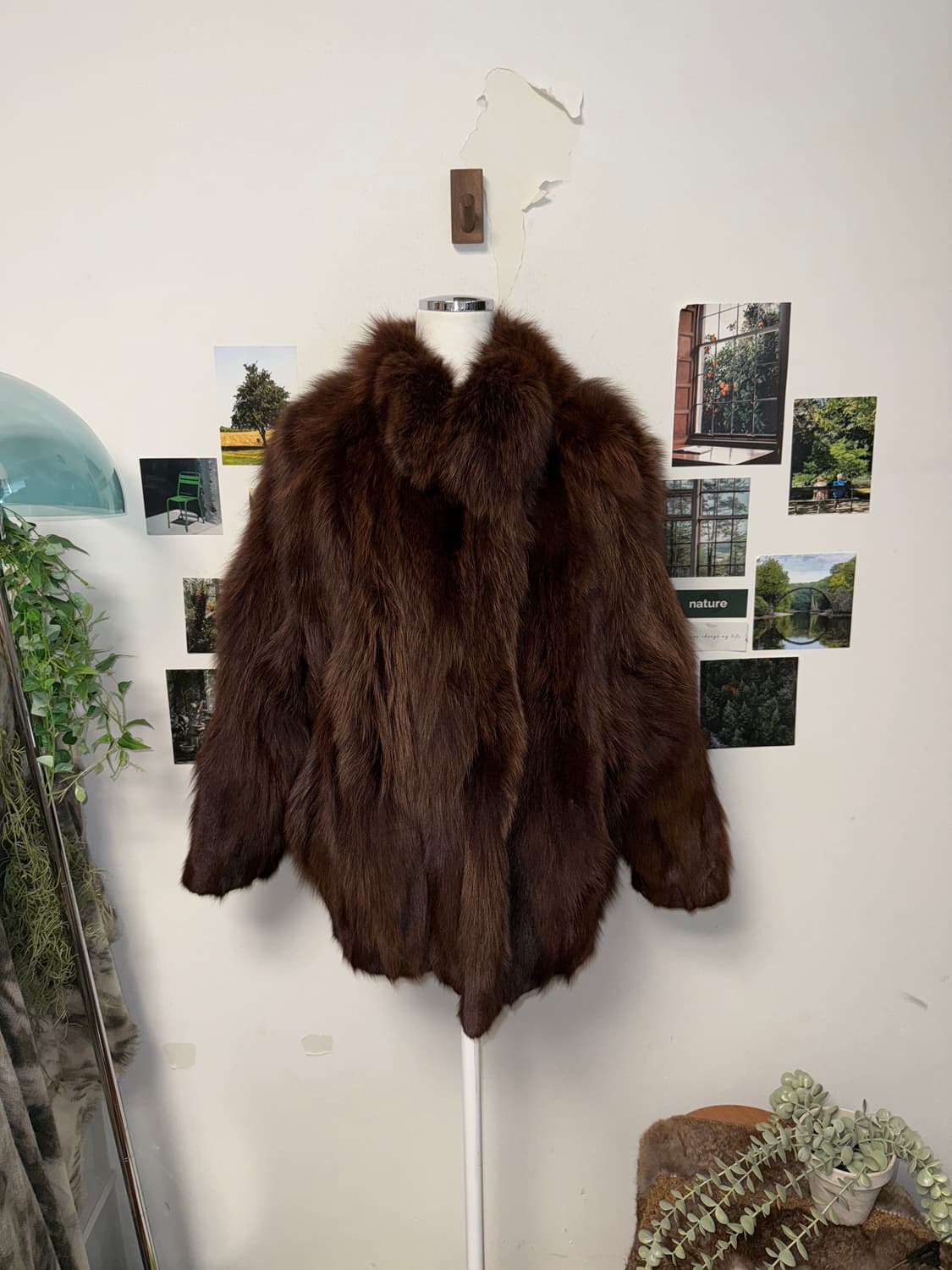Mixed brown fox fur coat jacket  상품이미지4