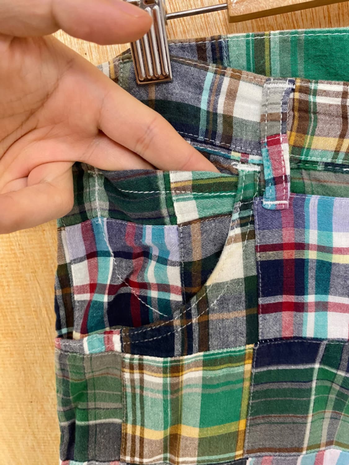 BEAMS PLUS madras check patch work half 상품이미지7