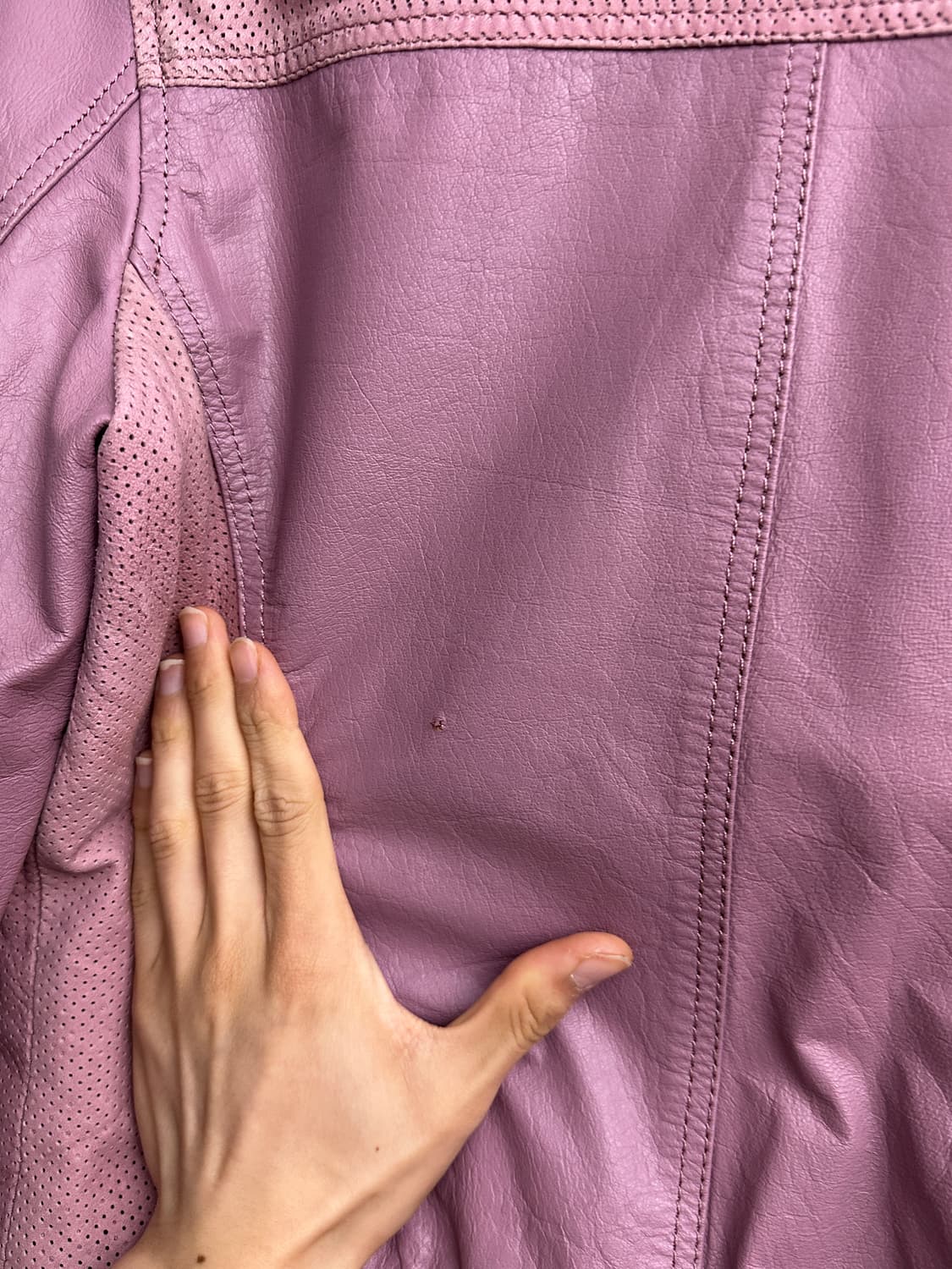 IRF 핑크 레더 모터사이클 자켓 상품이미지10