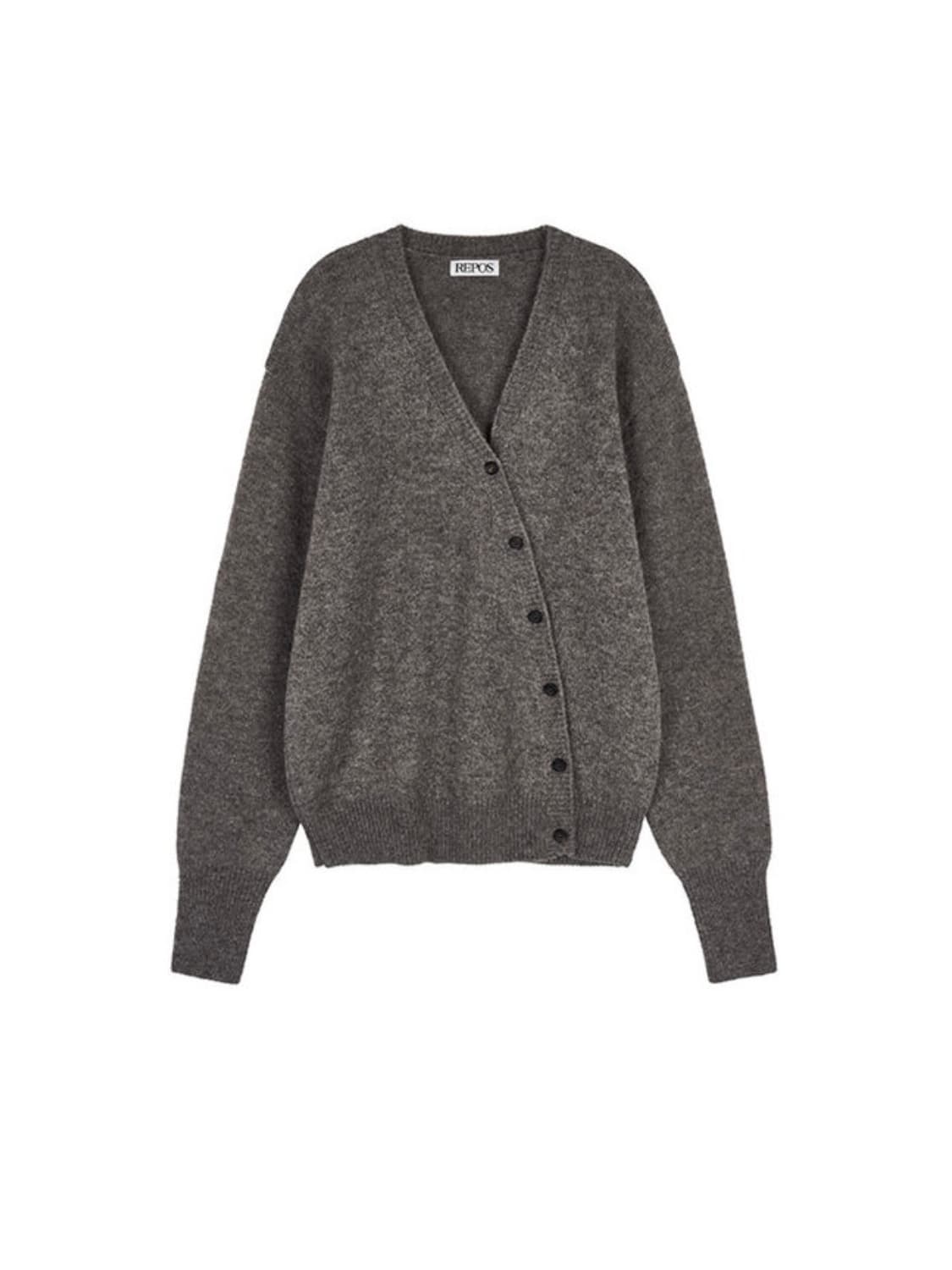 REPOS DIAGONAL CARDIGAN 리포스 가디건 브라운 상품이미지4