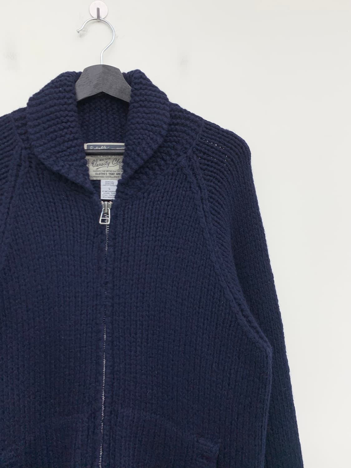 바시티 클럽 네이비 헤비울 가디건  상품이미지3