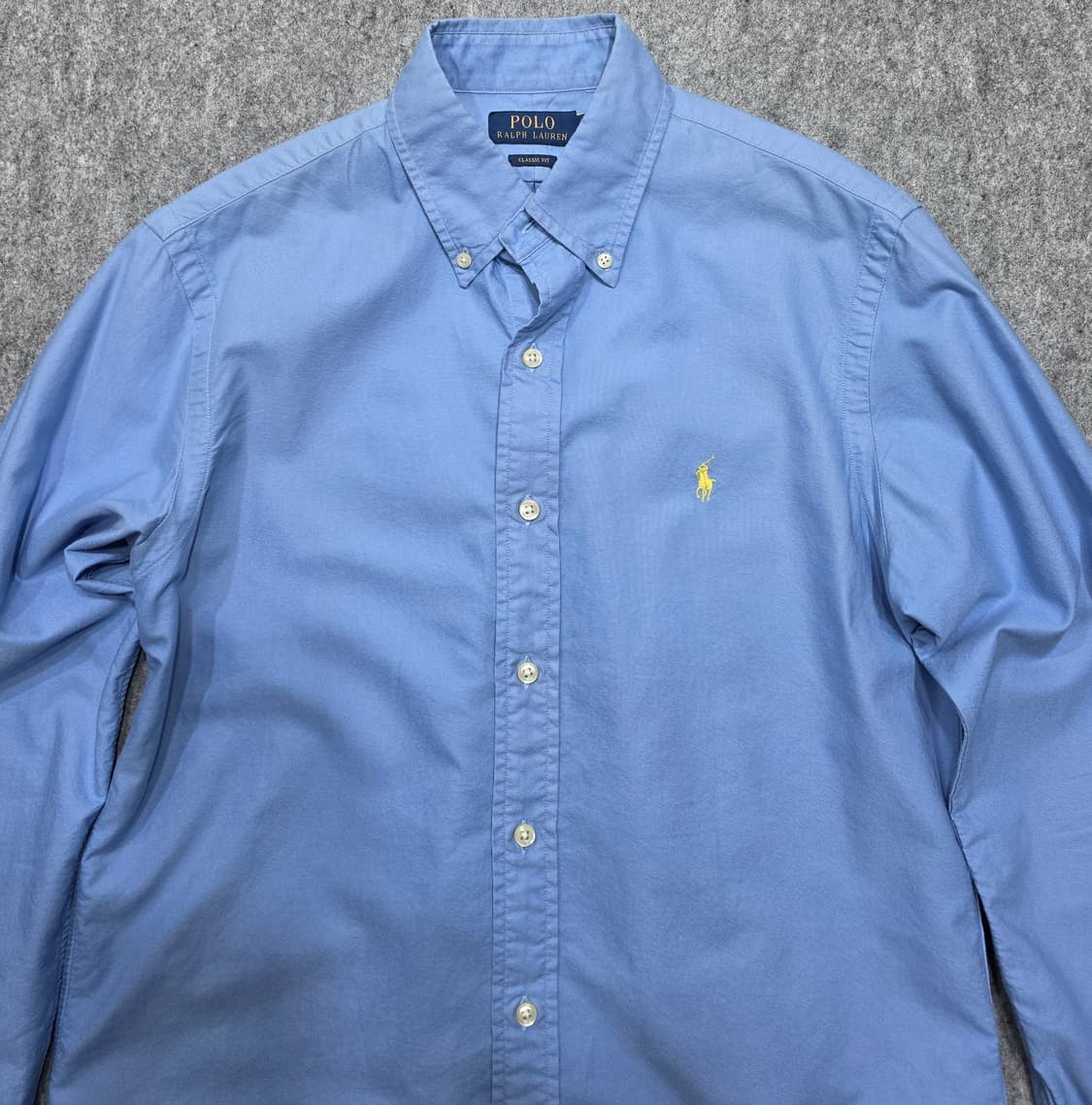 폴로 랄프로렌 클래식핏 옐로우 포니 큐알택 셔츠 S 상품이미지3