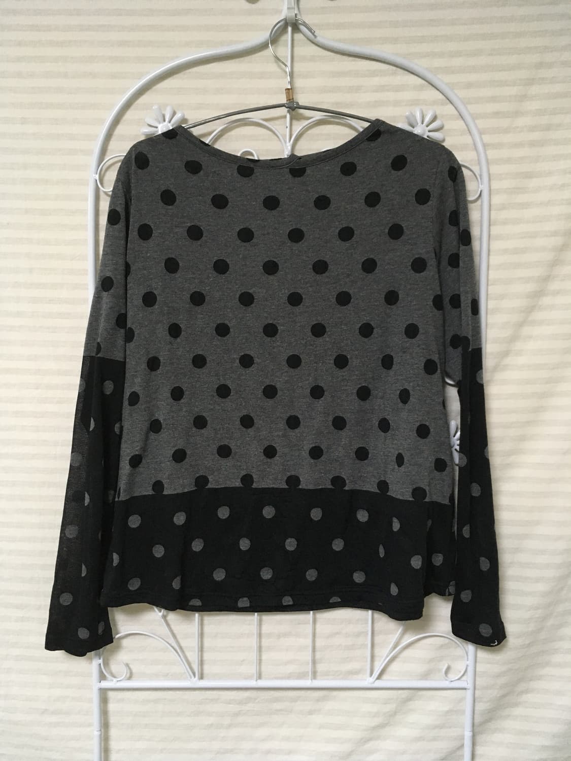 빈티지 그레이 도트 긴팔 y2k 스트릿 갸루 펑키 일본빈티지641 상품이미지1