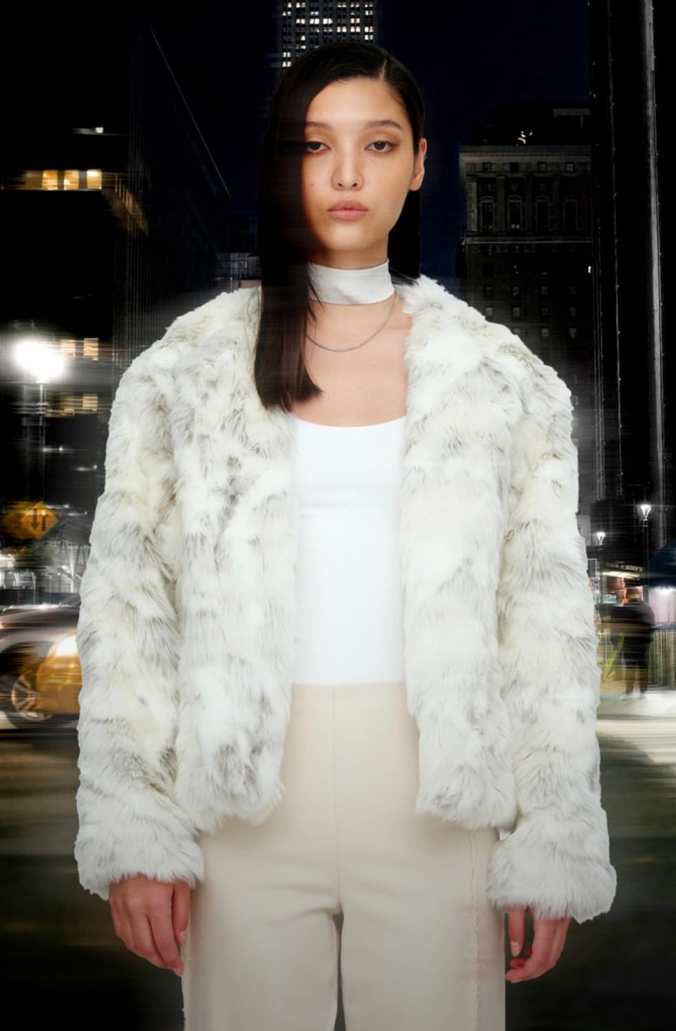 나체 퍼 자켓 크림 믹스퍼 상품이미지3