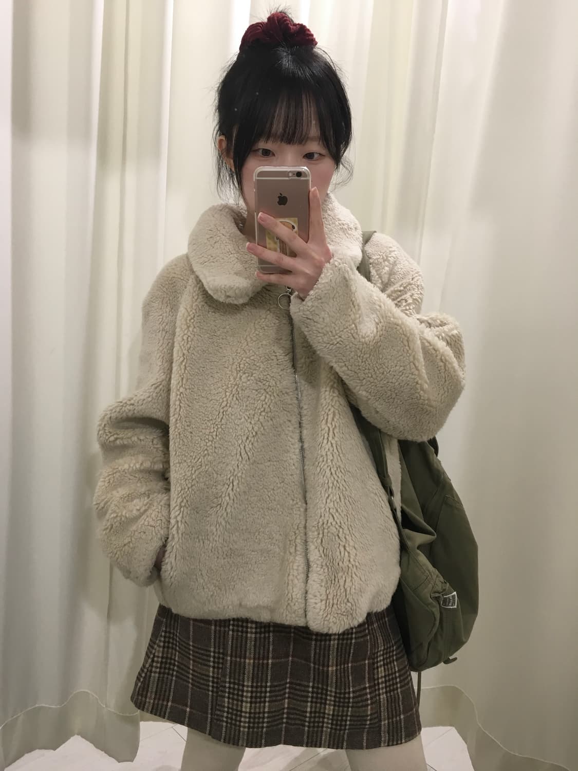 오버핏 뽀글이 퍼 카라 자켓 점퍼 상품이미지5