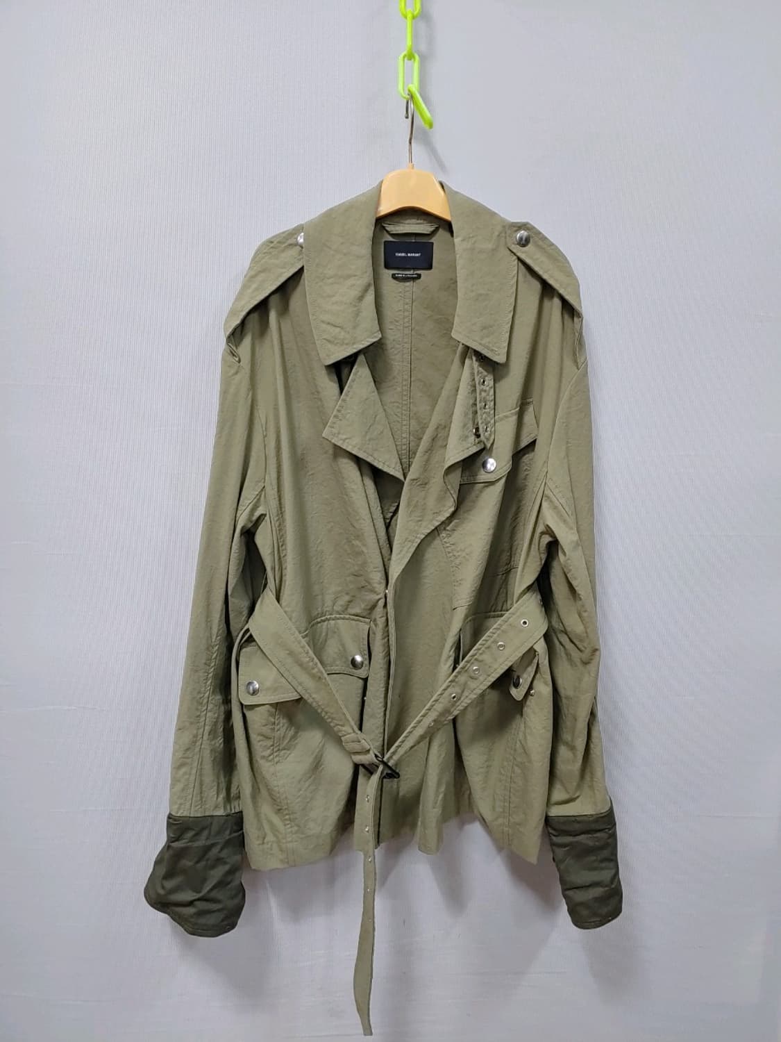 이자벨마랑 블랙라벨 벨티드 트렌치 코트 카키 오버핏 여성38 상품이미지2