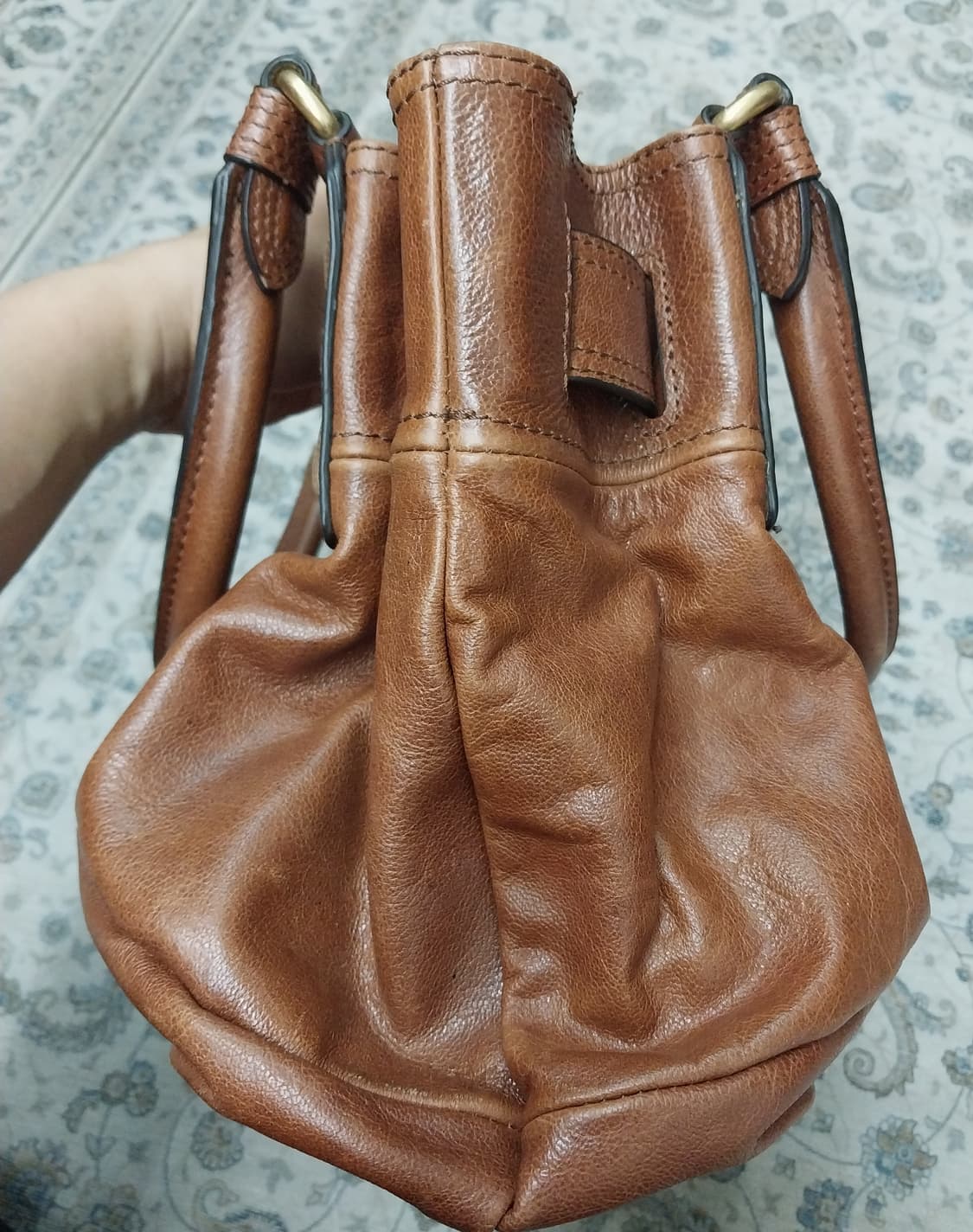 쥬시꾸뛰르 브라운 레더 토트백 상품이미지6