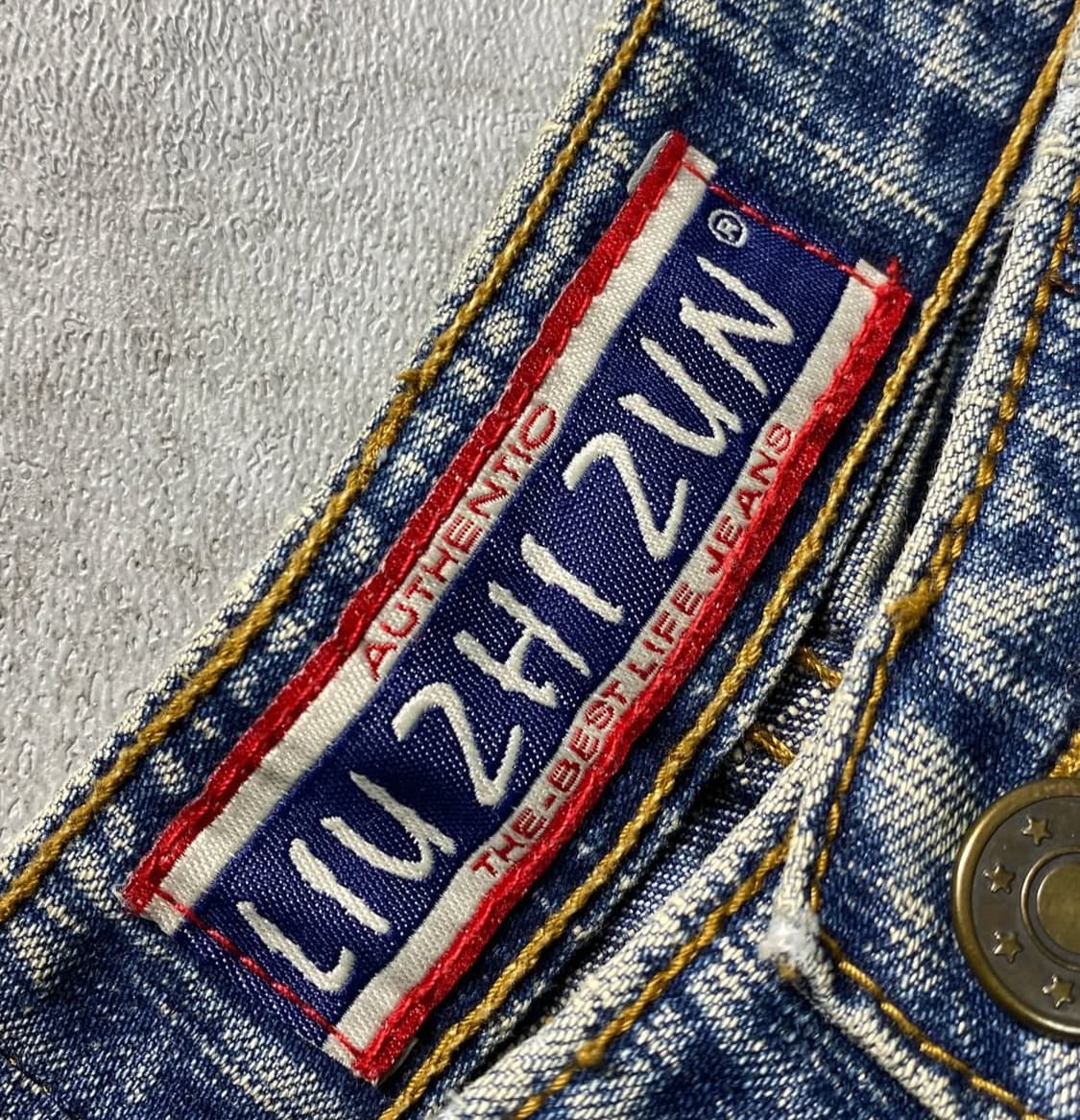 90s y2k 리우지준 빈티지 자수 부츠컷 와이드 데님 팬츠 28   상품이미지9