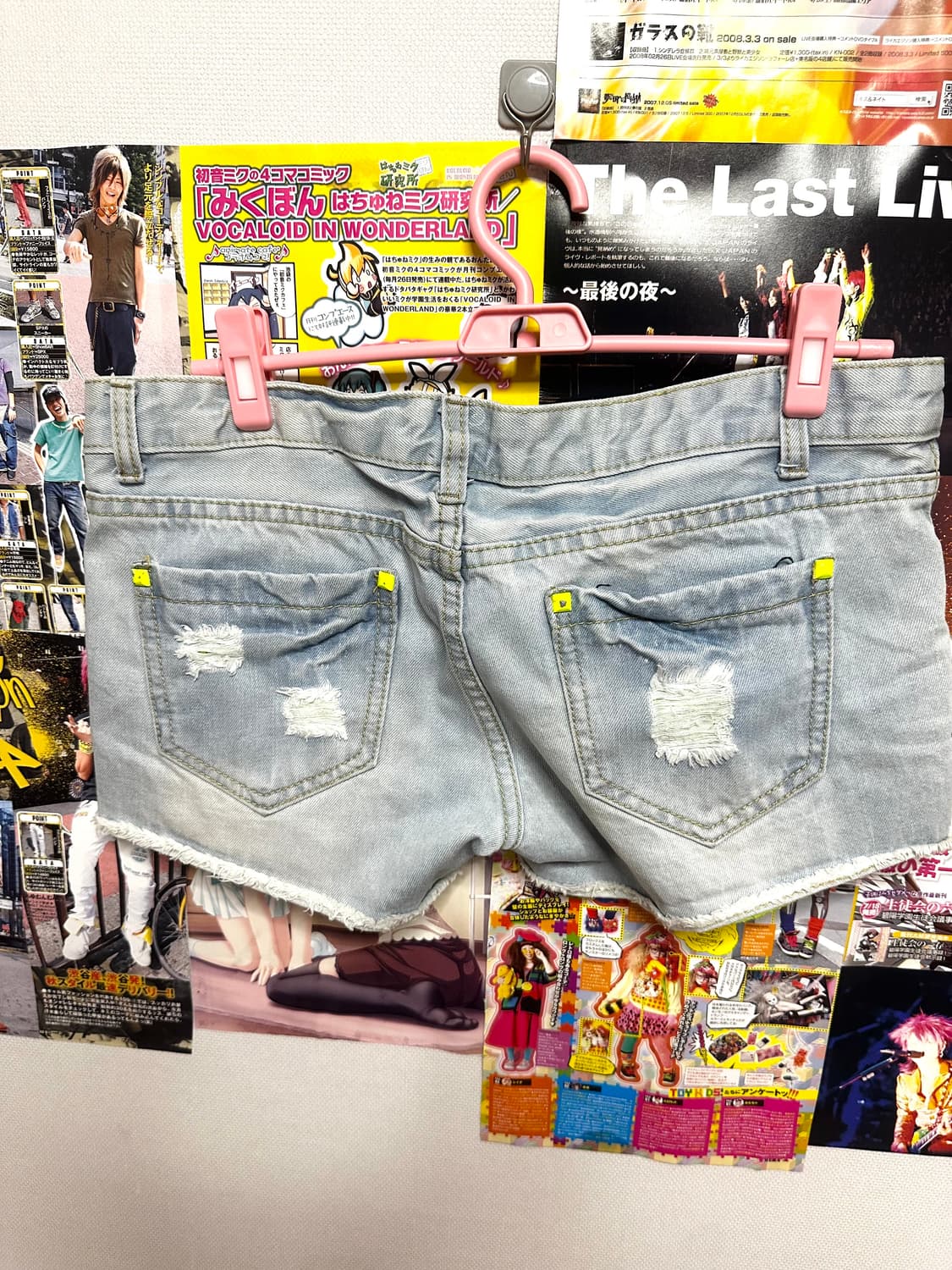 키치 팝갸루 y2k 별스터드 네온 연청 일브 핀터깔 숏팬츠 상품이미지2