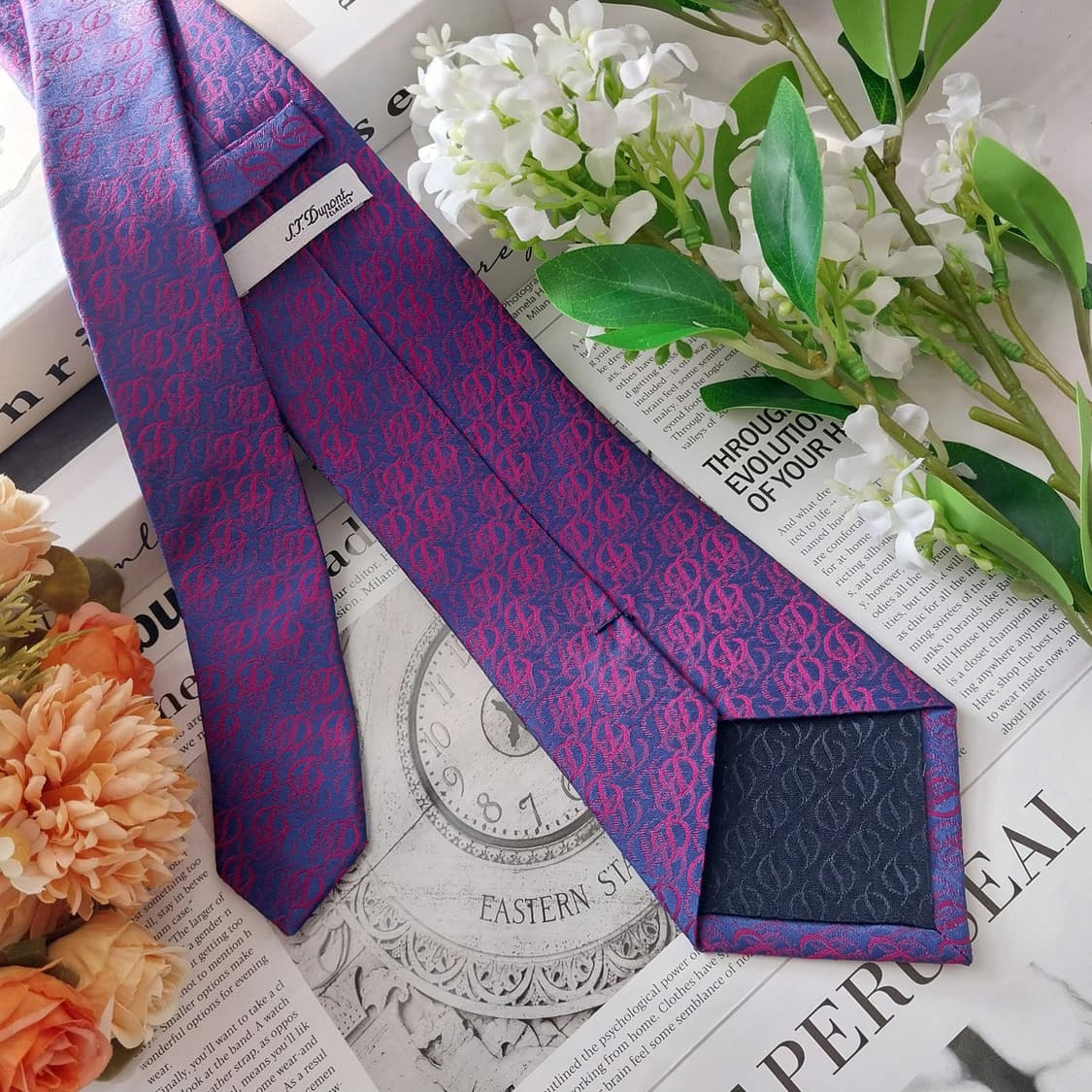 듀퐁 실크 퍼플 로고 자카드 슬림 넥타이 8cm A+등급 K1487
 상품이미지5