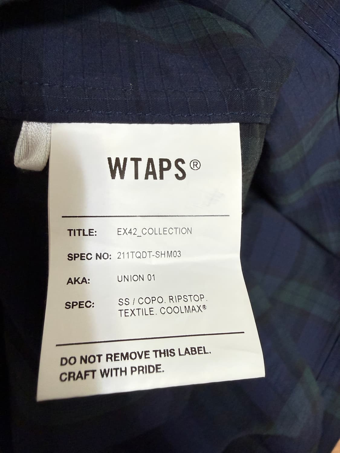 [XL] WTAPS 더블탭스 립스탑 플란넬 반팔 셔츠 4사이즈 상품이미지5