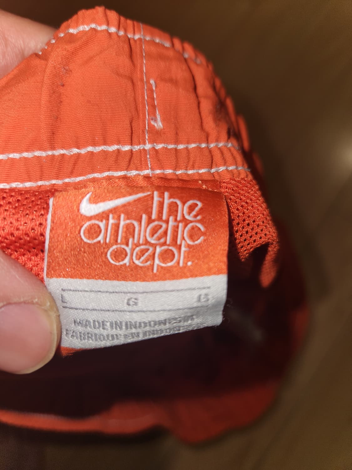 나이키 화이트 스티치 나일론 반바지 오렌지 L 상품이미지4