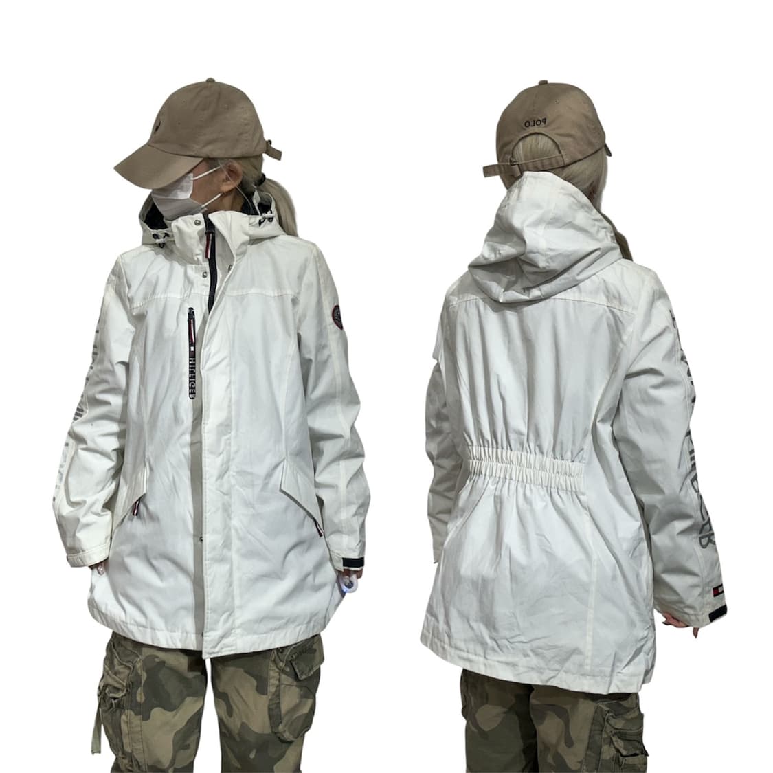 타미 힐피거 화이트 사이드 라인 바람막이 오버핏 트랙 자켓 M 상품이미지1