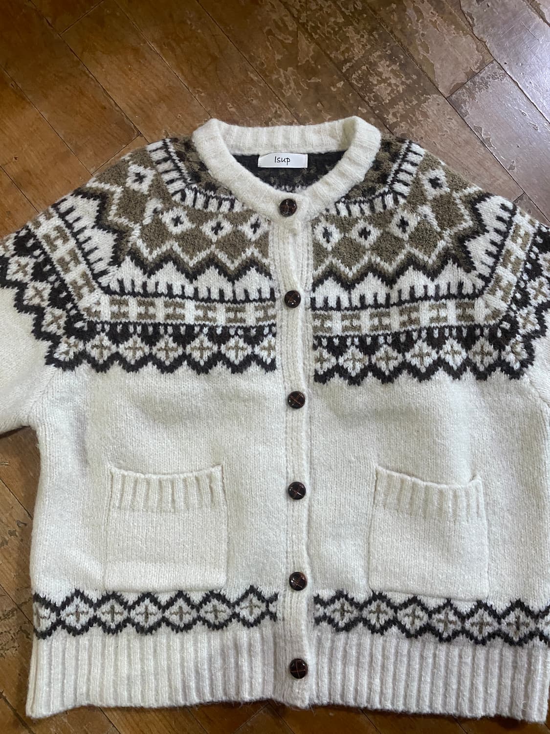 isup 노르딕 여성 가디건 아이보리 Free 상품이미지2