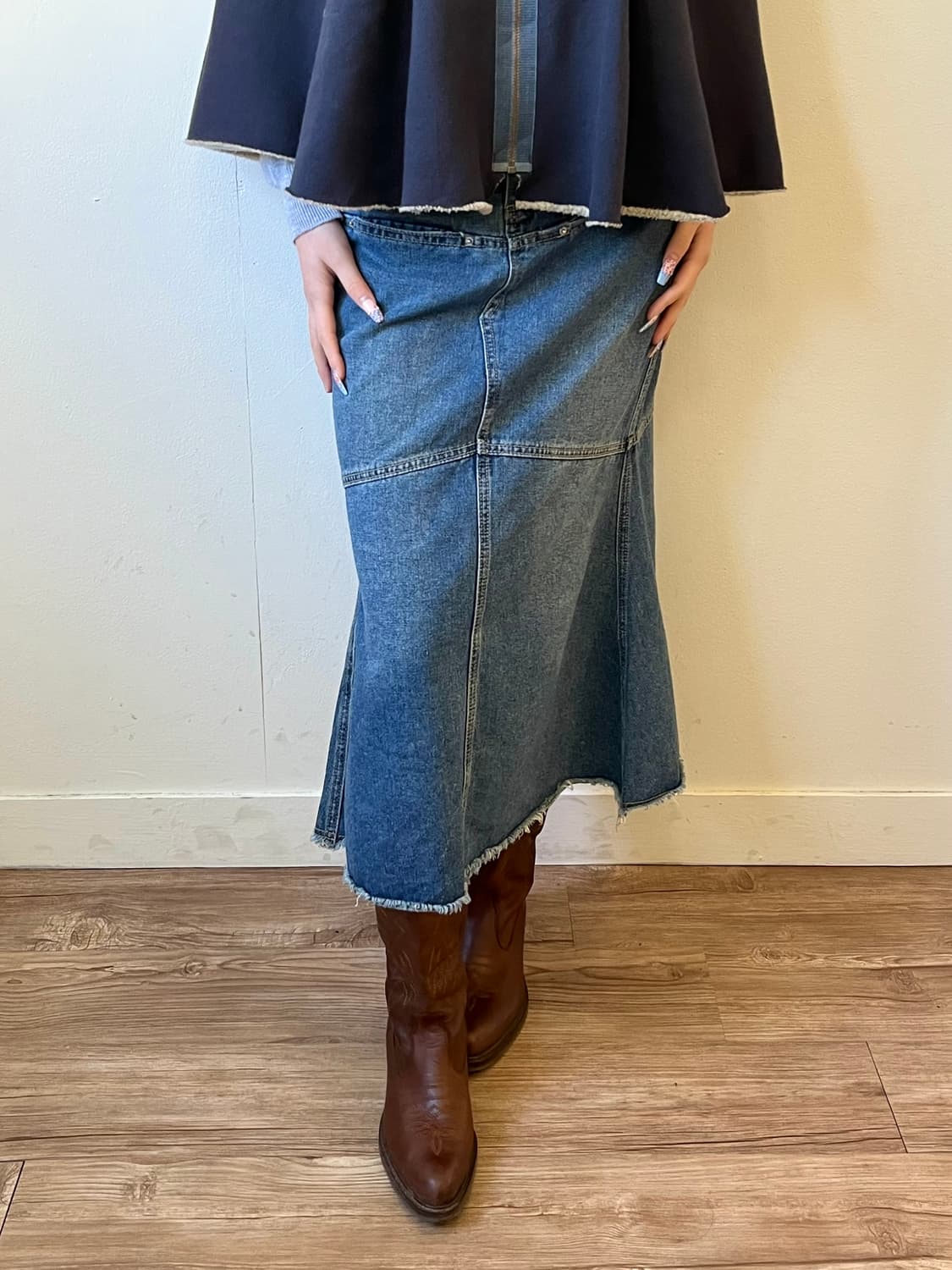 lips 투 포켓 데님 스커트 상품이미지4