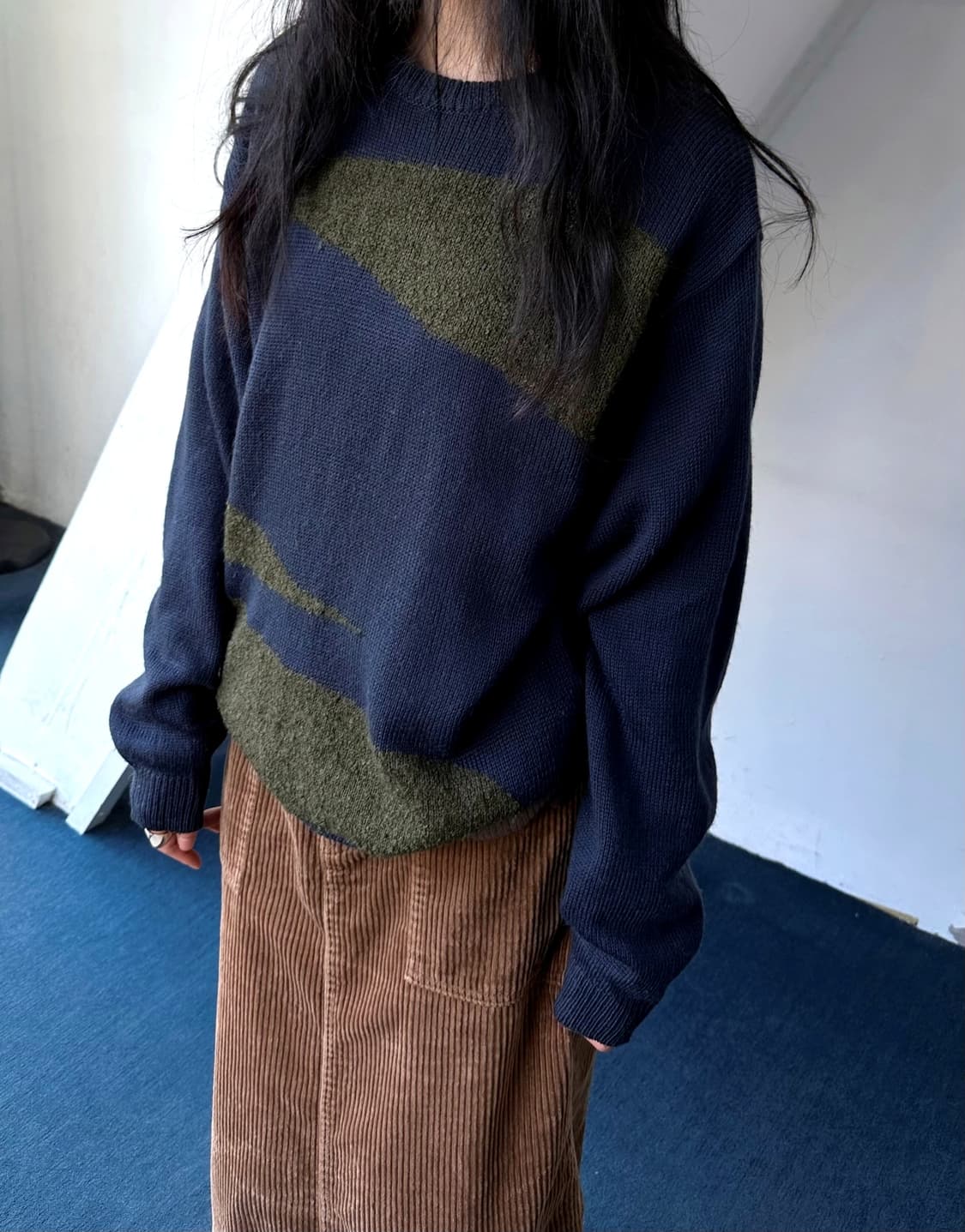 Boucle panel loose knit P/O 상품이미지8