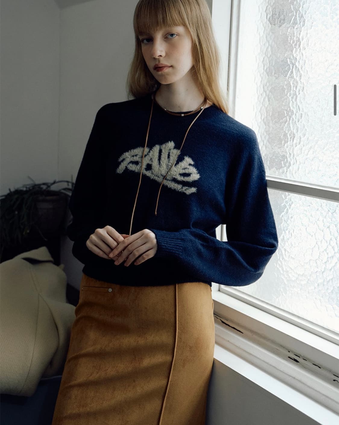 택 o 새상품) RAIVE 알파카 니트 네이비(01s) 상품이미지2