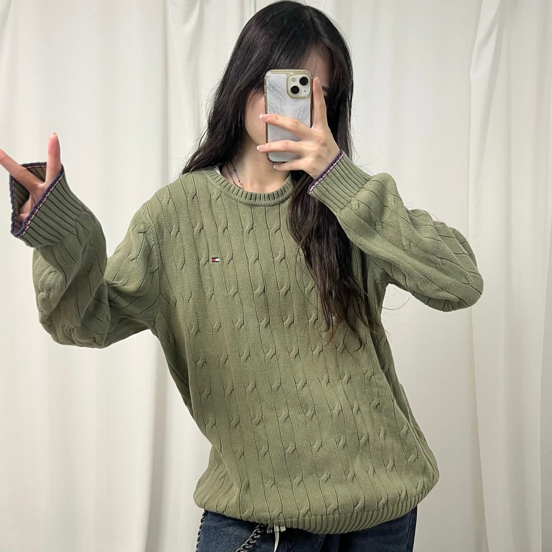 Tommy Hilfiger khaki cable knit 상품이미지1