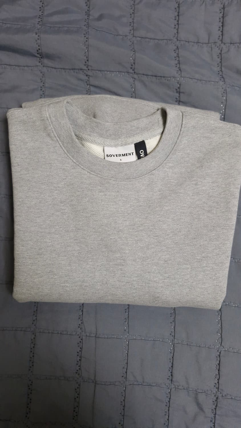 소버먼트 950g 솔리드 맨투맨 멜란지그레이 [오버핏] 상품이미지2