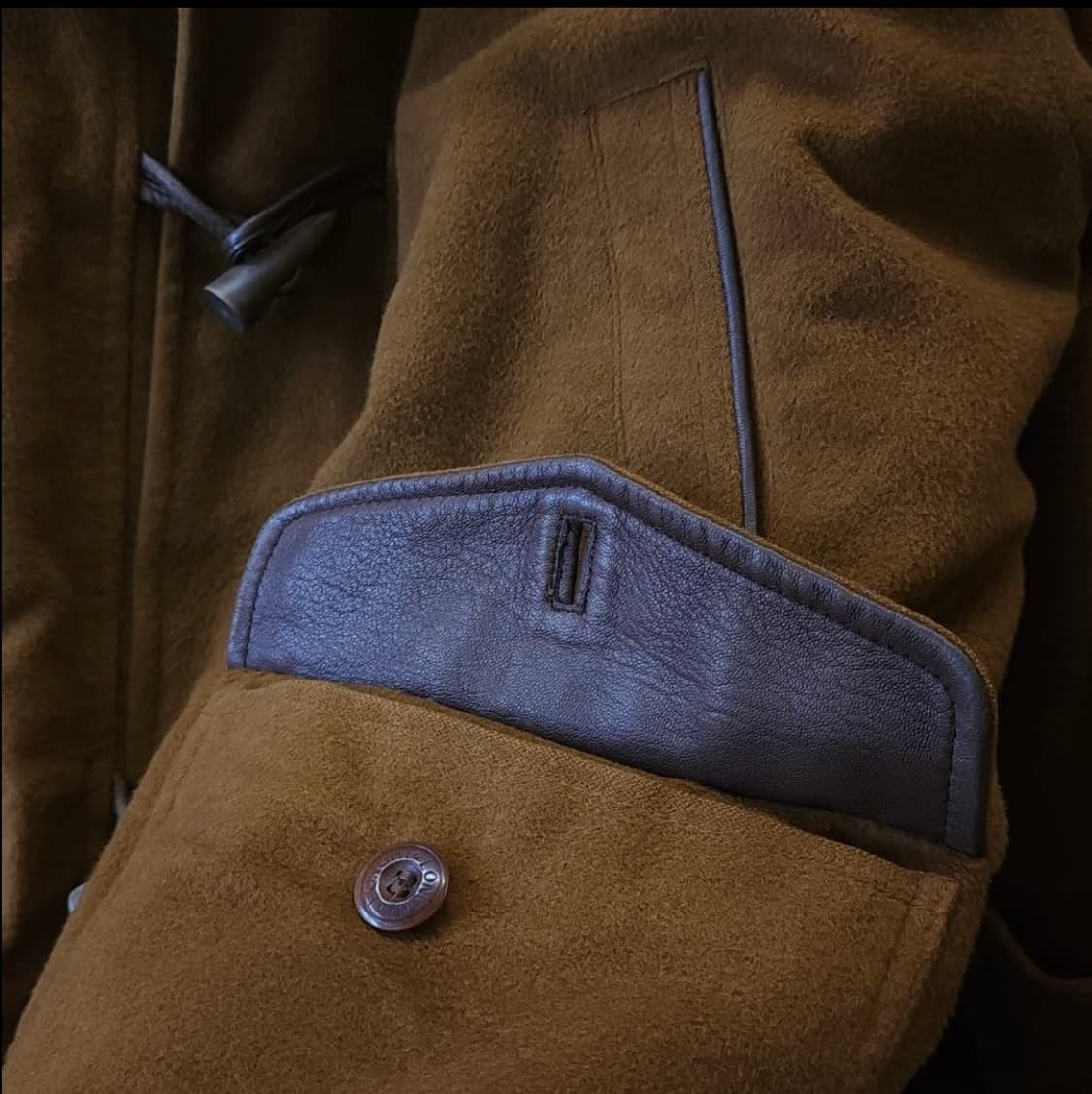 90s 프렌치 울 빈티지 더플 코트 브라운 XL 상품이미지4