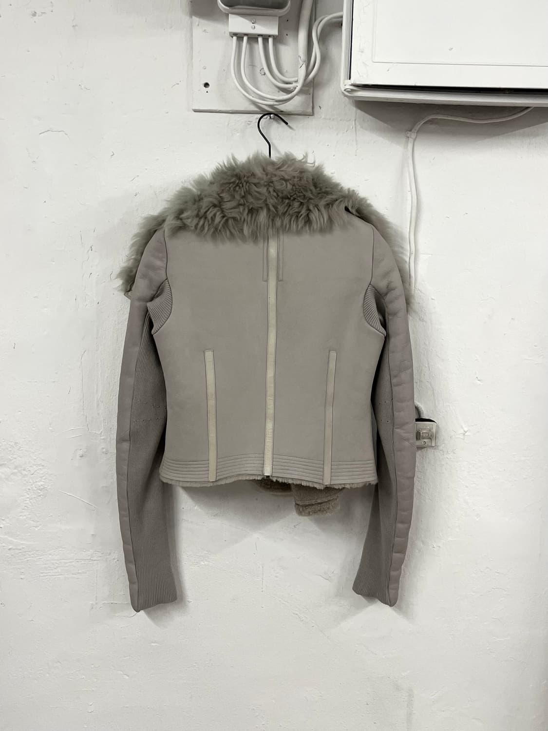 릭오웬스 2016FW 램스킨 퍼 시어링 하이넥 무스탕 바이커 자켓 상품이미지9