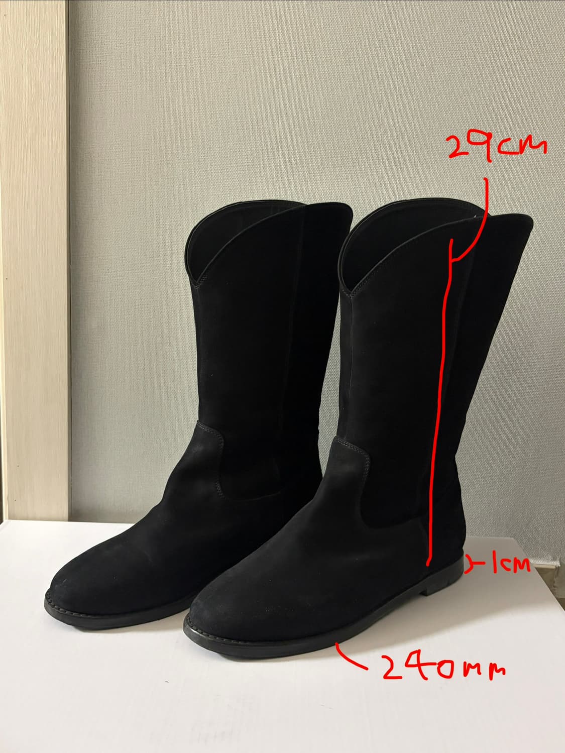 (240 블랙)아우로 스웨이드 미들 부츠 상품이미지4