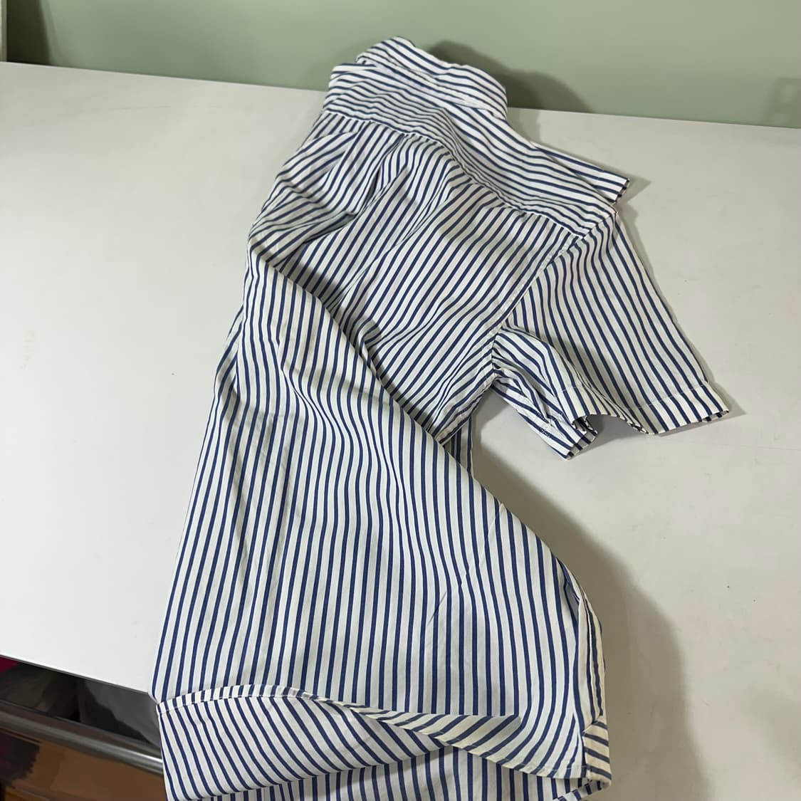 95 M 헤지스  시그니처로고 코튼 스트라이프 반팔셔츠 상품이미지6