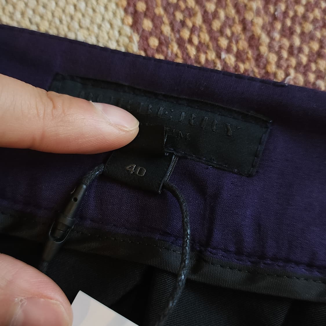 버버리 프로섬 스커트 치마 스트라이프 패턴 런웨이 이중원단 40 상품이미지9