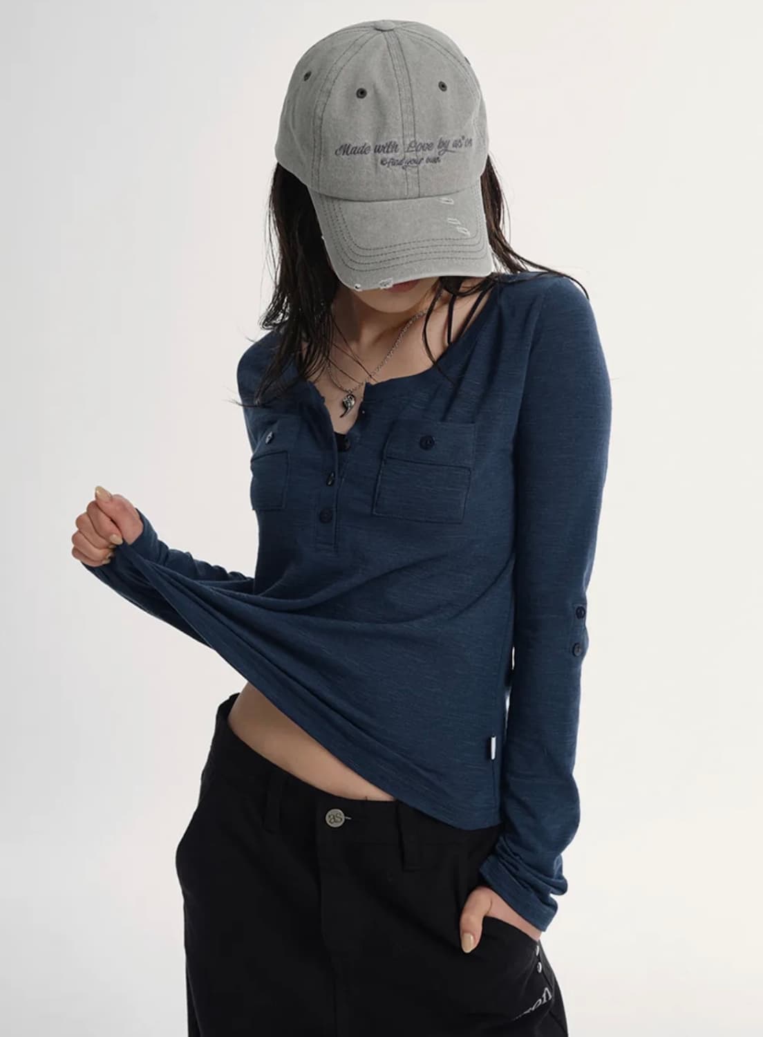 ATLANTA POCKET TEE / BLUE-GREEN 상품이미지1