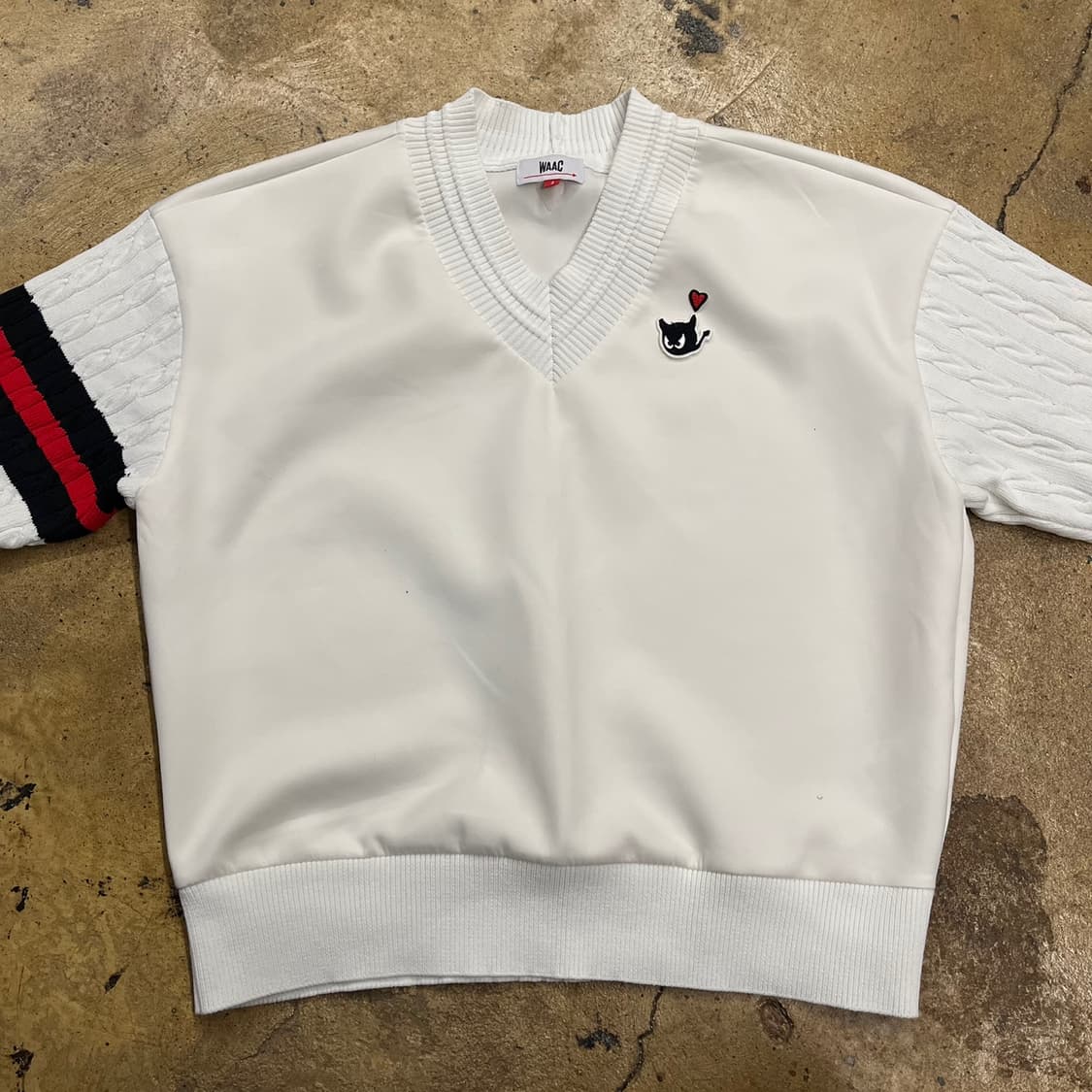 [정품/4] WAAC 화이트 케이블 니트 맨투맨 b14 상품이미지3