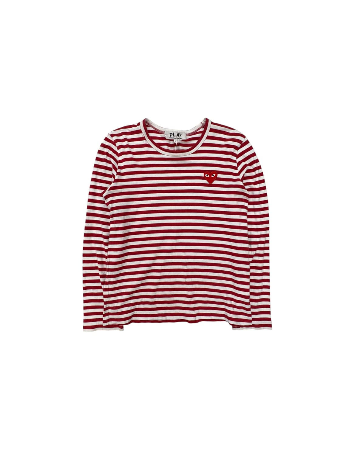 꼼데가르송 플레이 레드하트 스트라이프 티 상품이미지1