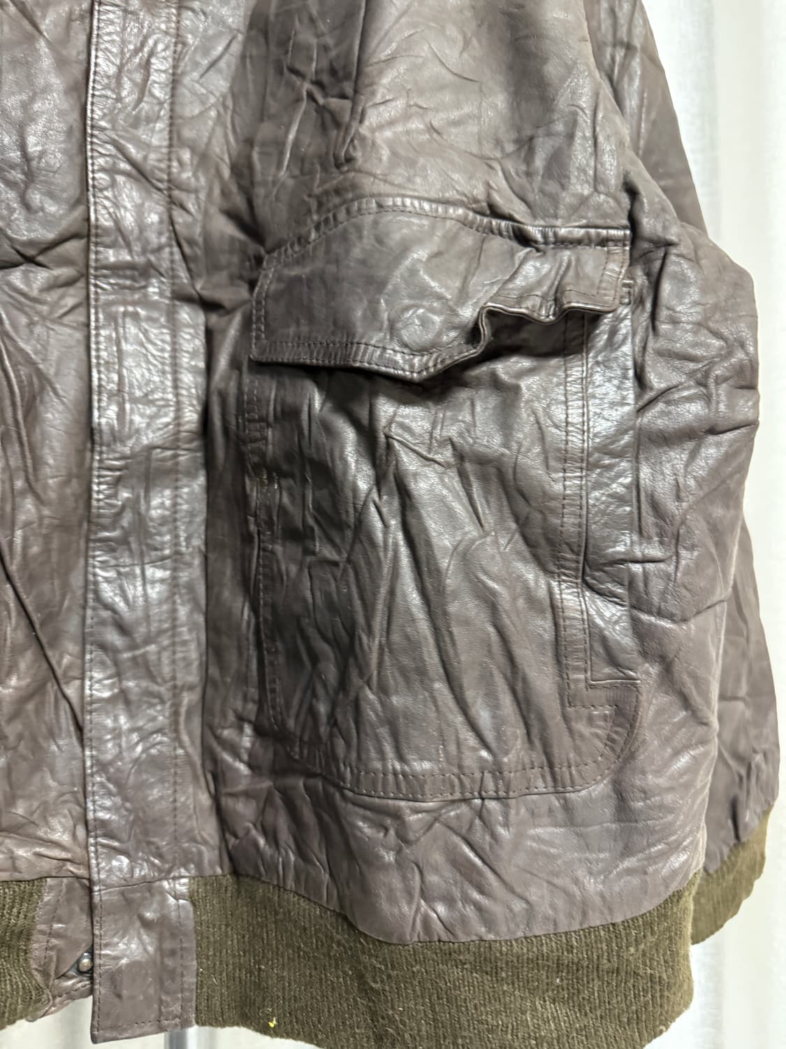 브라운 가죽 봄버  상품이미지5