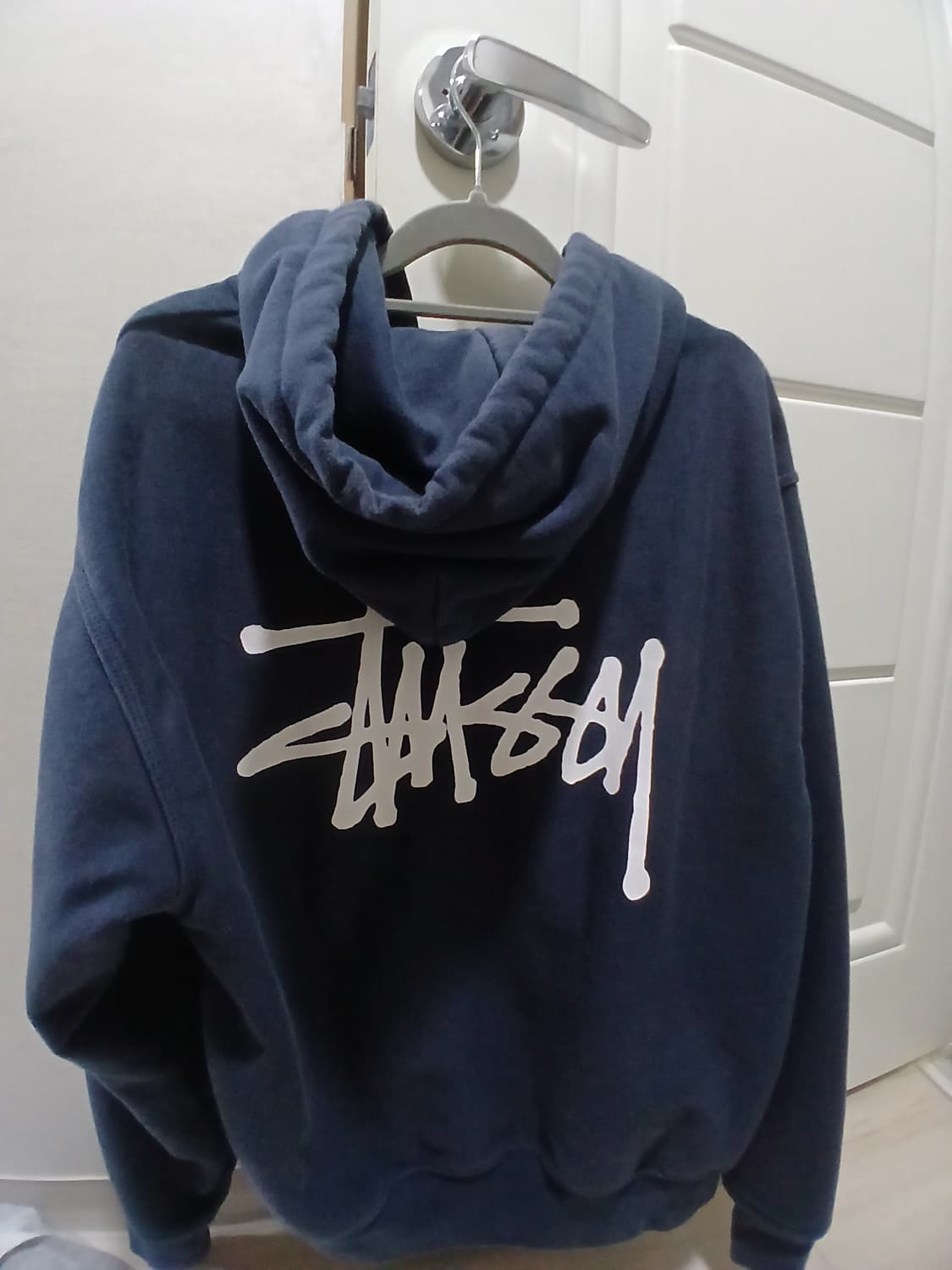 스투시 베이직 후드집업 네이비 s 상품이미지3