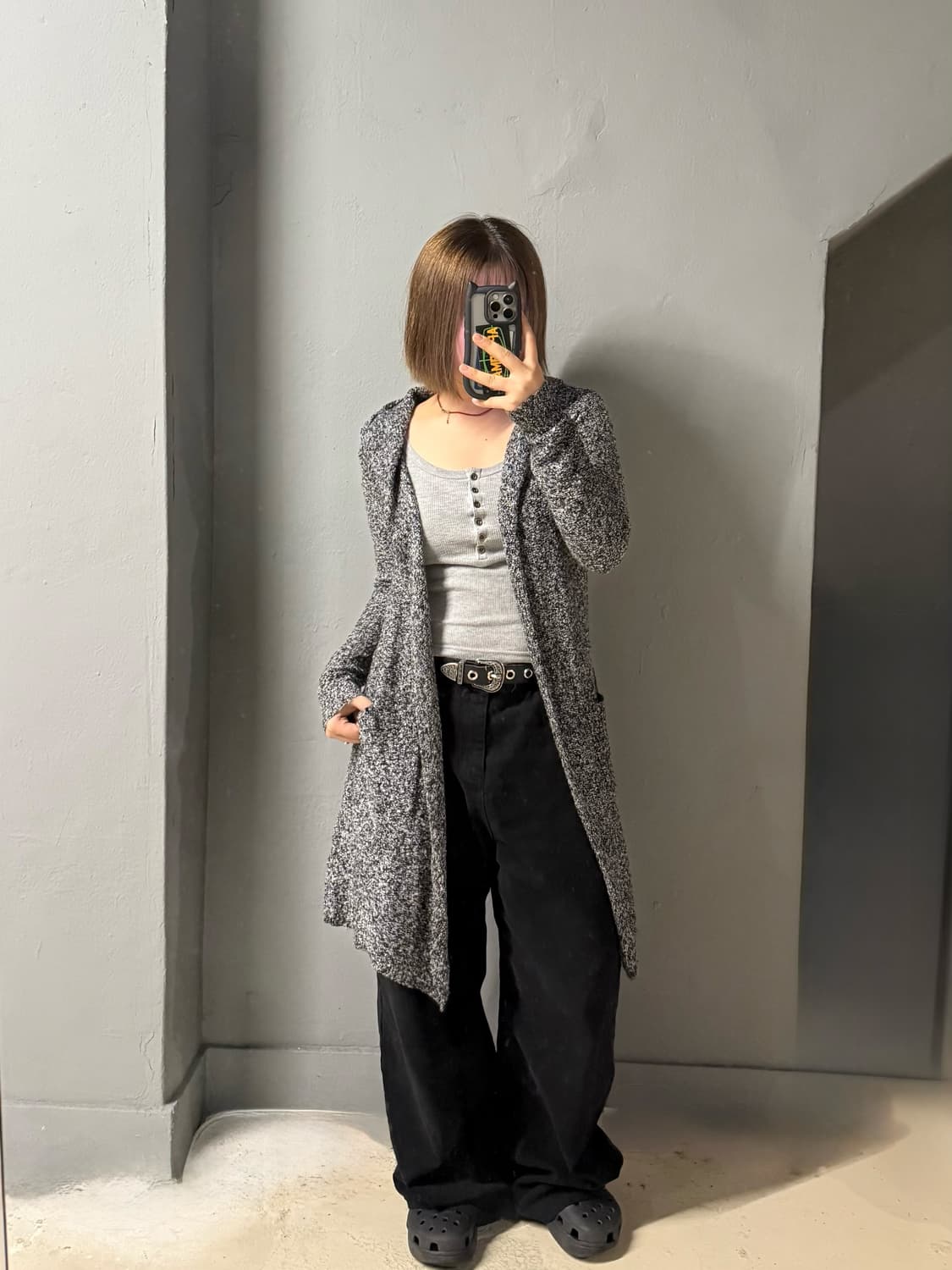 bokashi pocket hood cardigan 상품이미지2