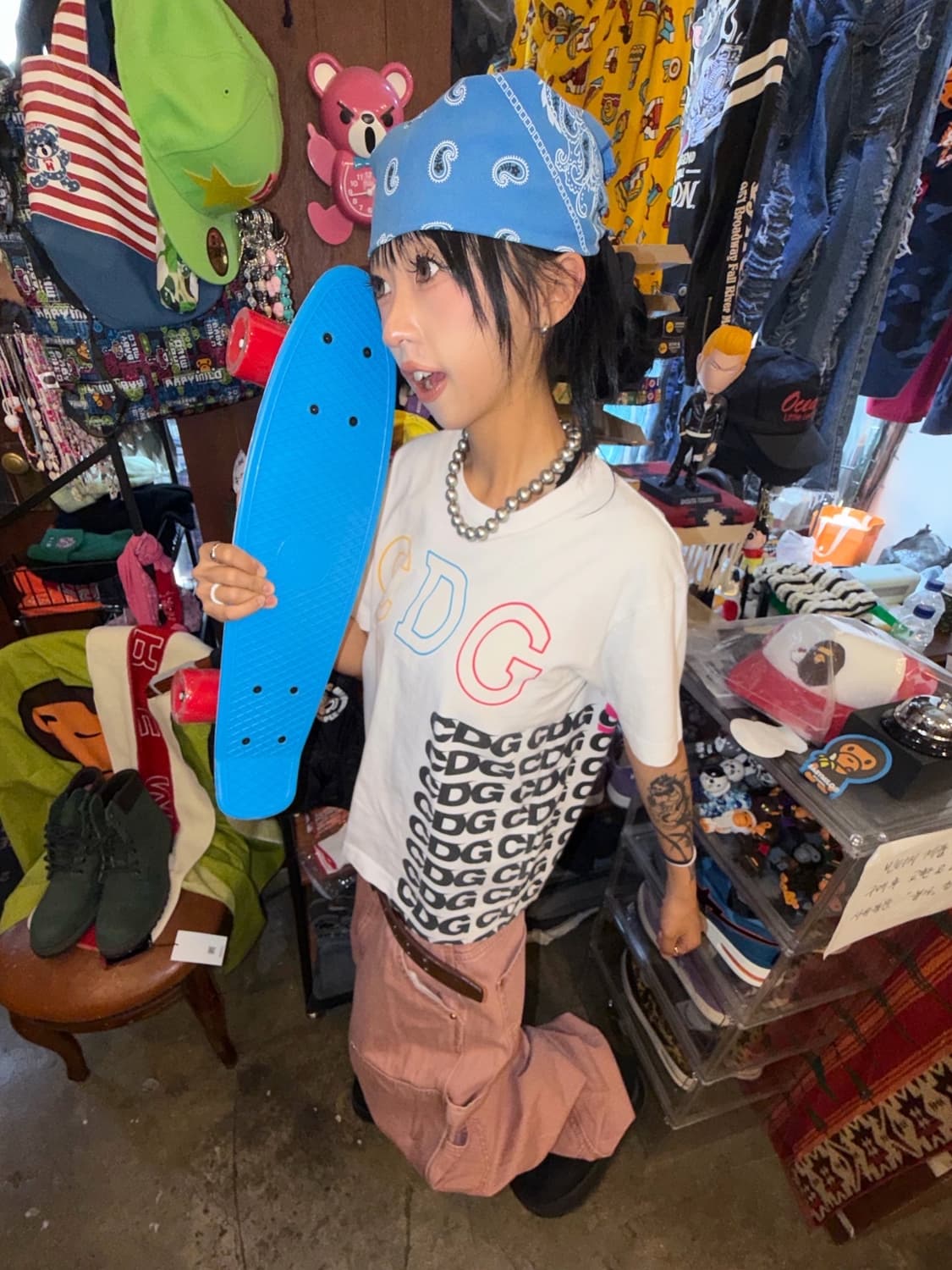 🩷 꼼데가르송 X 안티소셜클럽 콜라보 반팔 티셔츠 🩷 상품이미지1