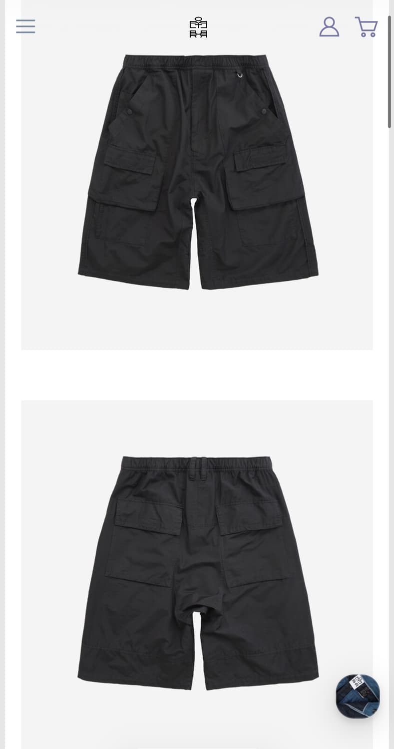 폴리테루 front cargo 1/2 pants (프카고) 블랙 상품이미지1