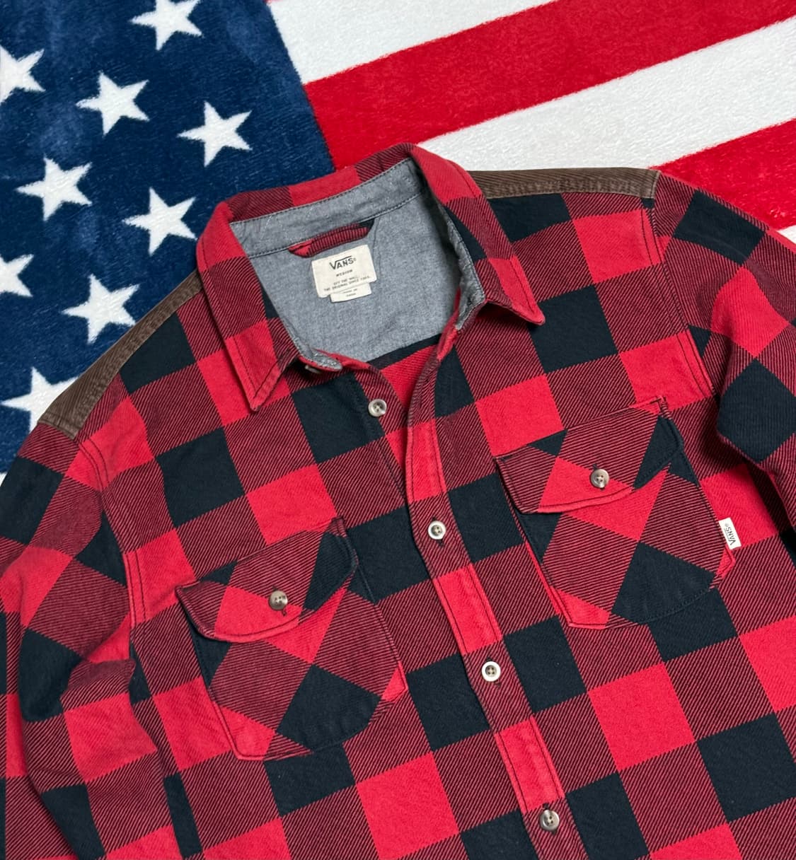 반스버팔로체크셔츠 vans plaid shirt. Vans빈티지플란넬셔츠 상품이미지9