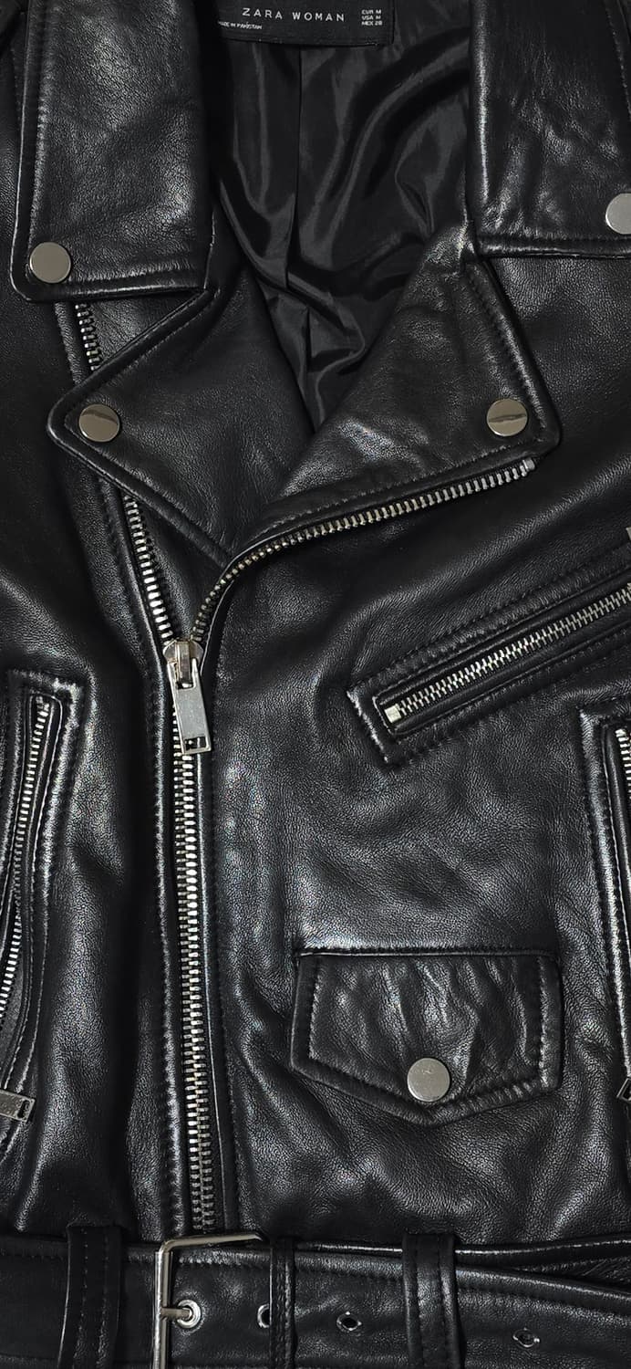 자라 우먼 양가죽 라이더 자켓 M 상품이미지5