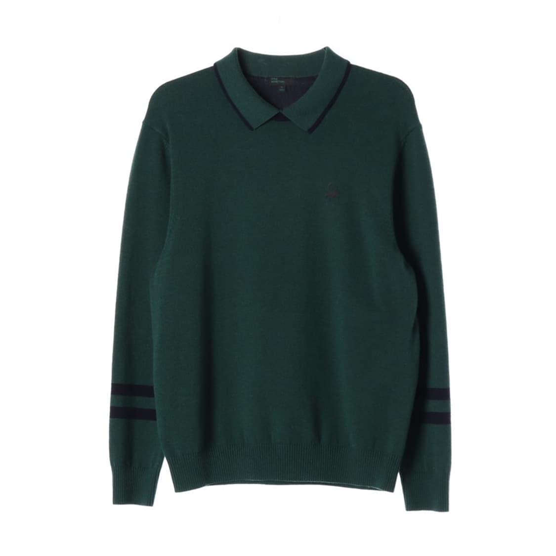 베네통 STILE 남성 배색 카라 니트 그린 XL 상품이미지1