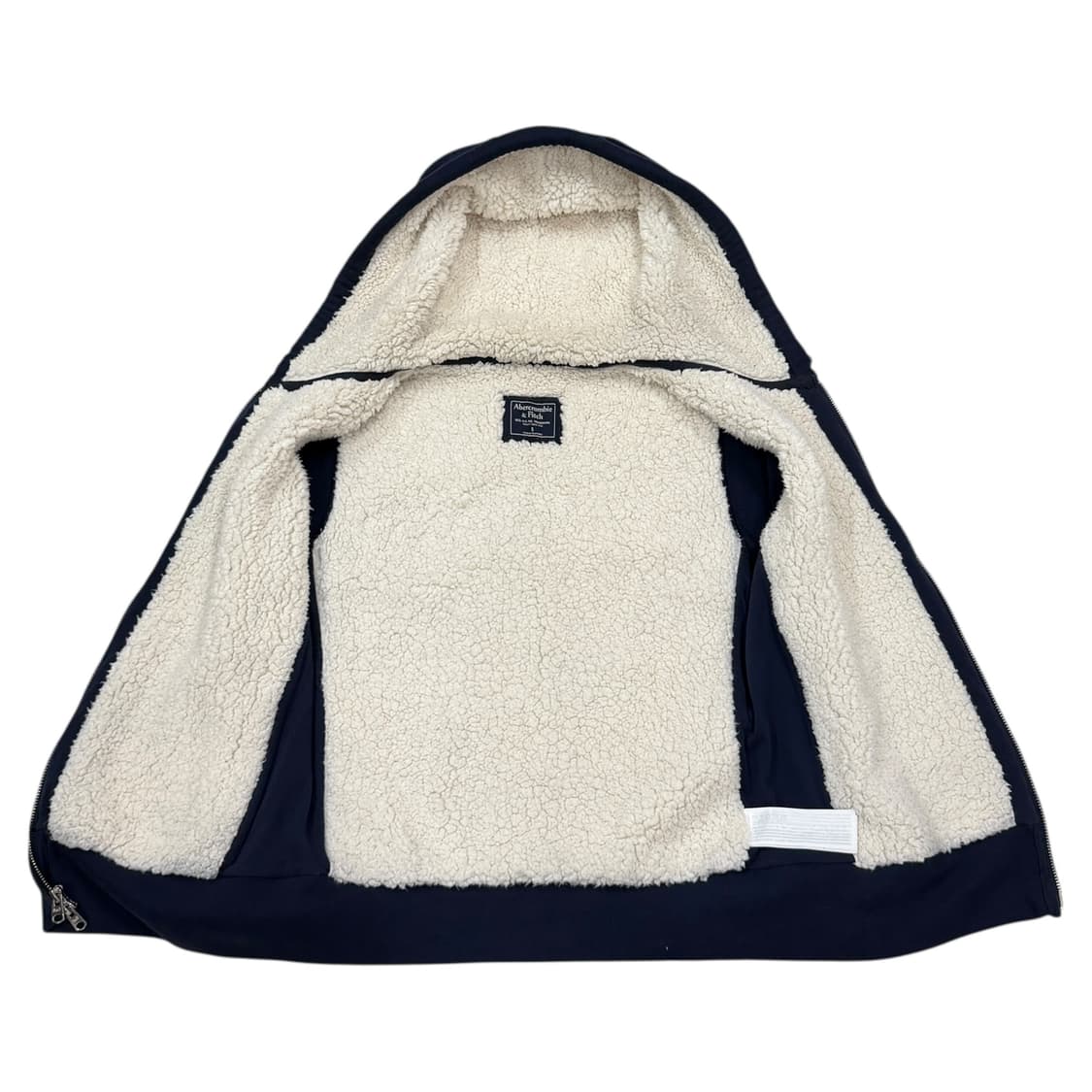 아베크롬비 빈티지 쉐르파 딱붙핏 네이비 후드집업 자켓 S 상품이미지3