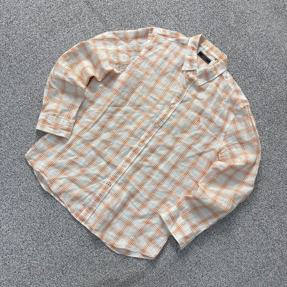 105 헤지스 남성 체크 린넨 셔츠 남방 0323J 상품이미지1