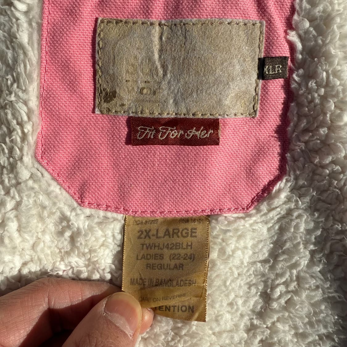 빈티지 양털 후드 워크자켓 핑크 상품이미지3