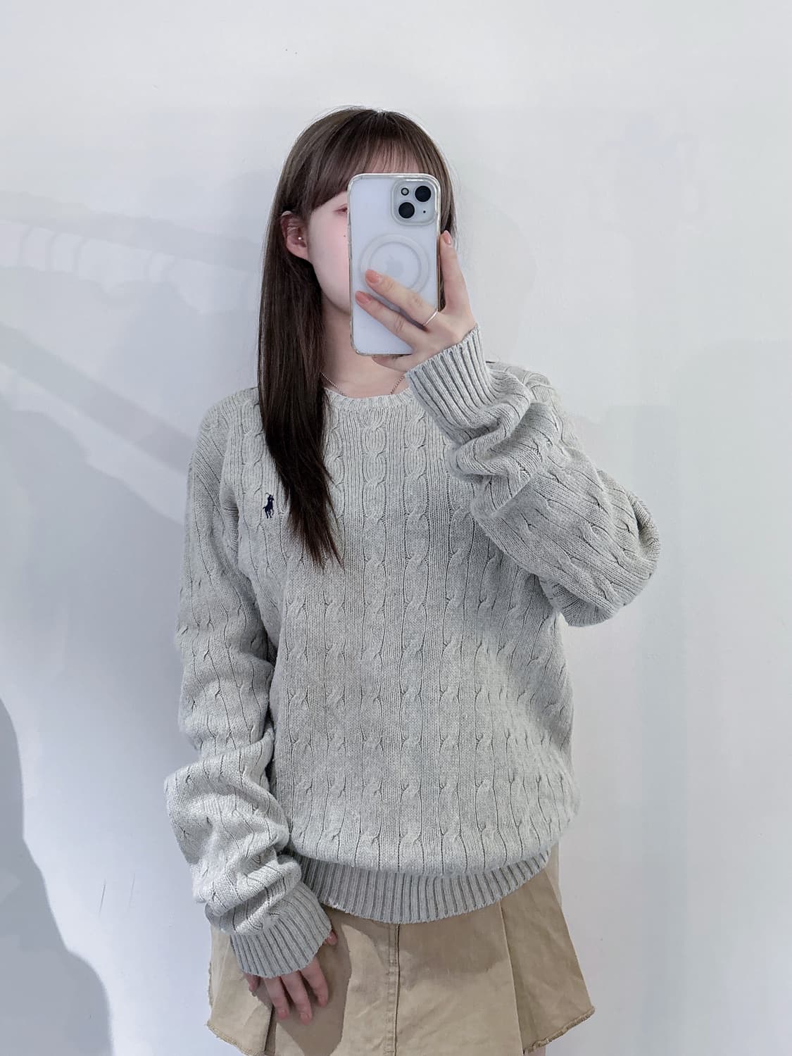 폴로랄프로렌 네이비포니 실크 케이블 니트 상품이미지2