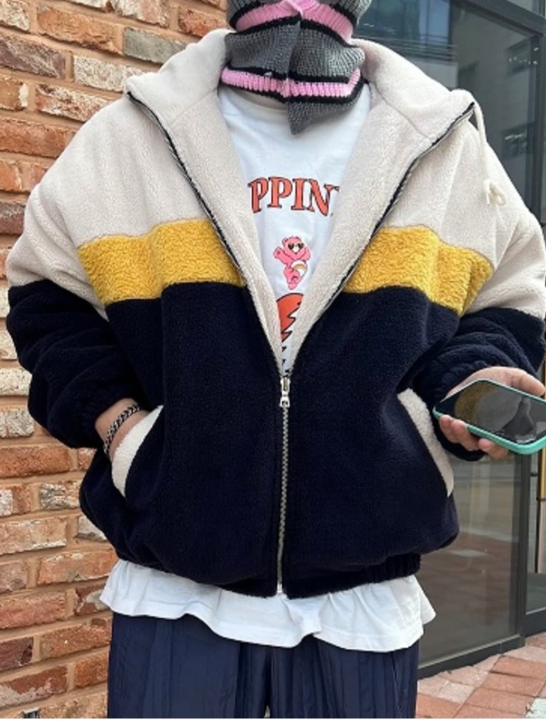 타미힐피거 컬러블록 빅로고 양털 플리스 자켓 XXL  110 상품이미지2