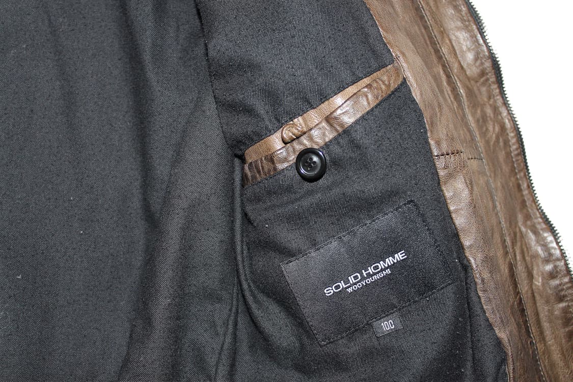Solid Homme 솔리드옴므 하이넥 히든 후드 레더 자켓 상품이미지4