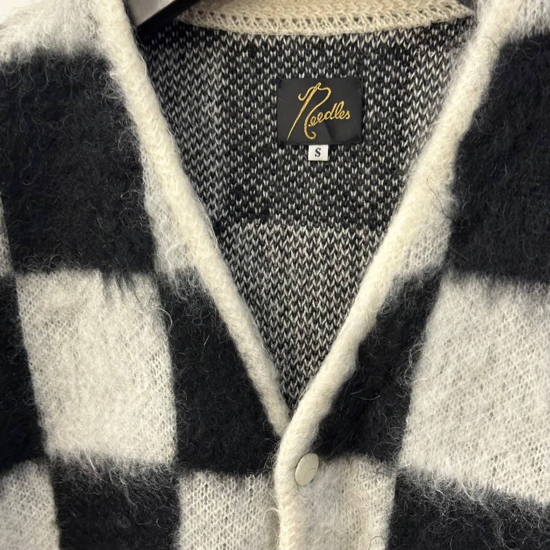 니들스 체커 모헤어 가디건  상품이미지2